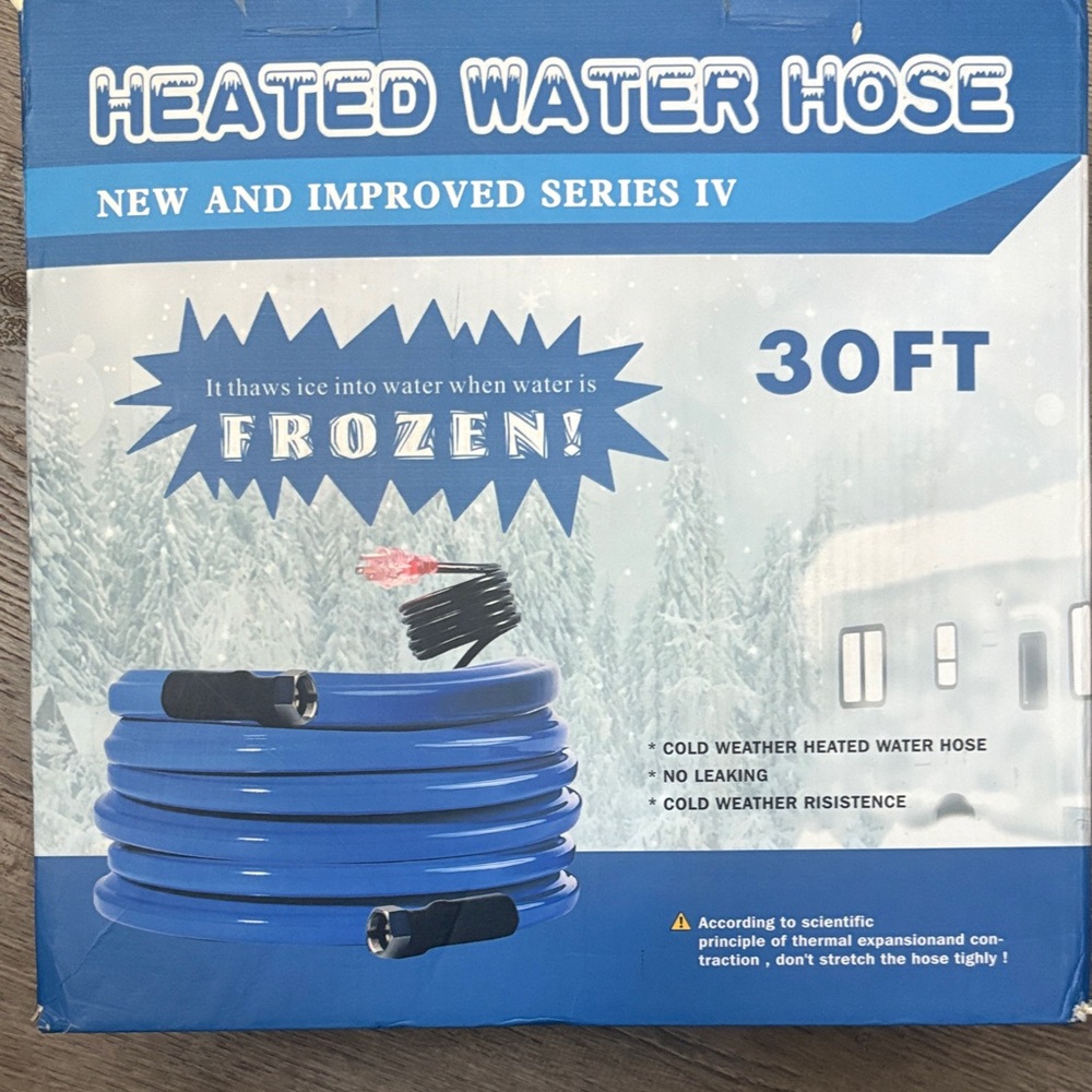 30FT Heated Water Hose - Blue